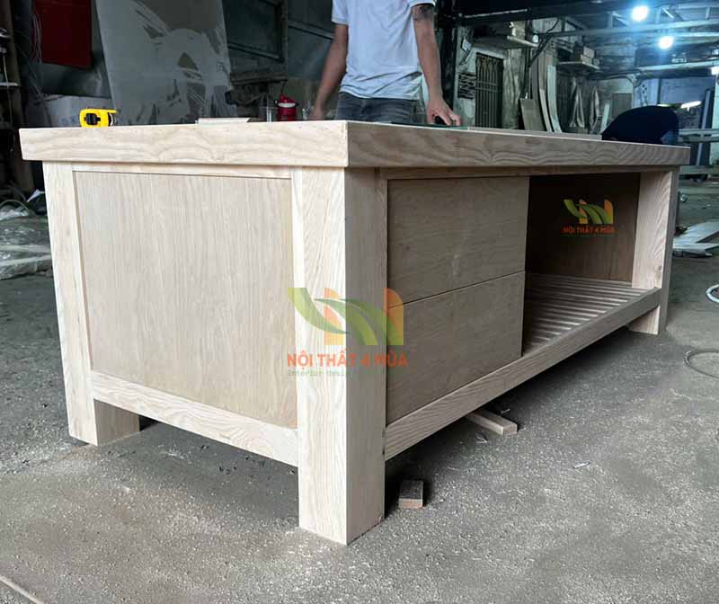 Giường spa gỗ sồi có hộc tủ cao cấp Giường spa gỗ sồi có hộc tủ cao cấp