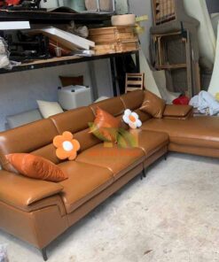 Sofa da góc L hiện đại màu bò - SPK006 3 Sofa da góc L hiện đại