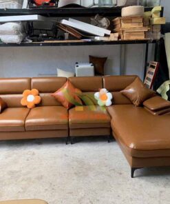 Sofa da góc L hiện đại