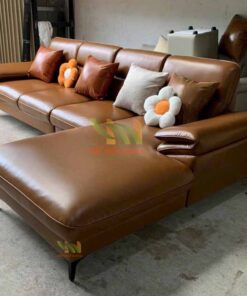 Sofa da góc L hiện đại