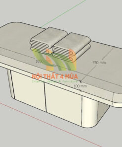 Giường spa gỗ sồi có hộc tủ cao cấp - GGS10
