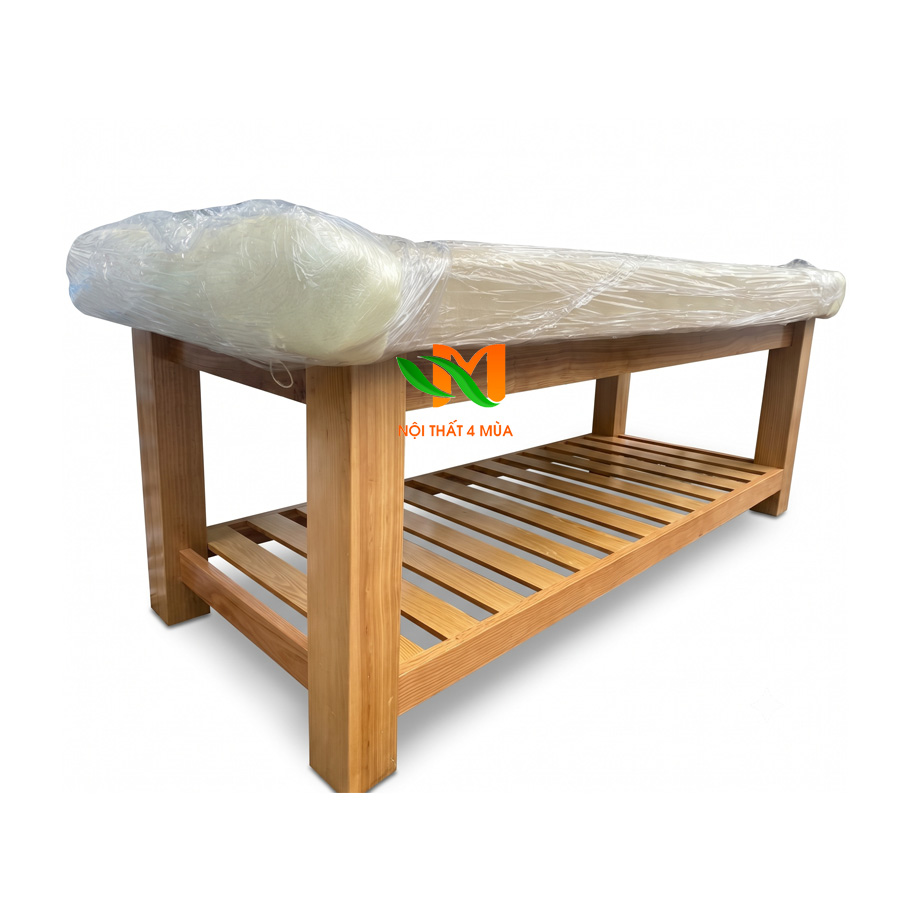 Giường spa massage body gỗ sồi màu tự nhiên – GS05 1 Giuong spa massage body go soi mau tu nhien – GS05 1