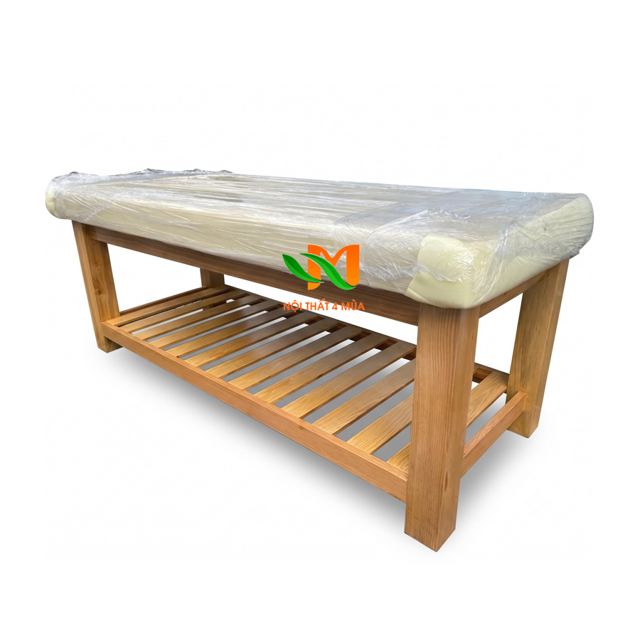 Giường spa massage body gỗ sồi màu tự nhiên – GS05 2 Mẫu giường spa gỗ sồi màu tự nhiên cao cấp