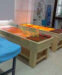 Giường đá muối himalaya 21 viên gỗ thông - GDM15 3 Giường đá muối 21 viên mẫu mới