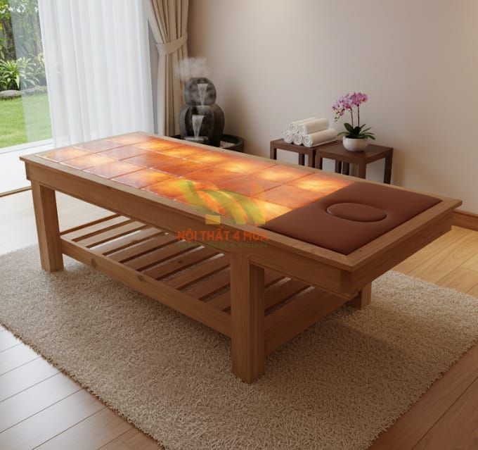 Giường đá muối 21 viên mẫu mới Giường đá muối 21 viên mẫu mới