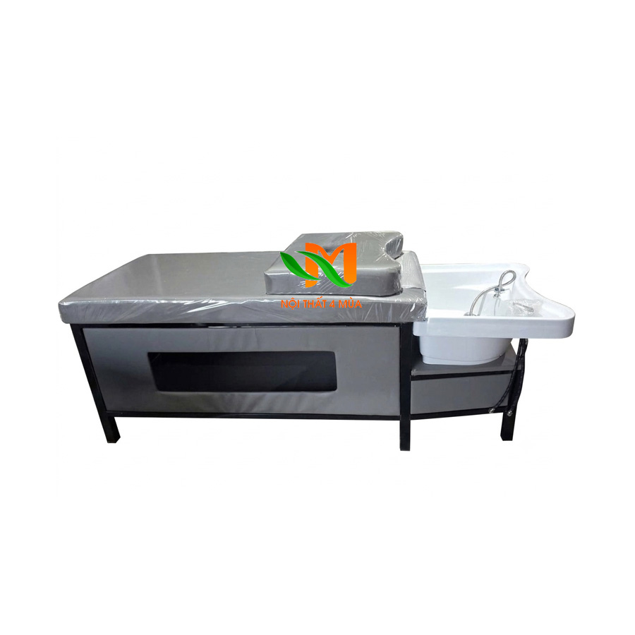 Giường gội đầu 2in1 bồn nhựa khung sắt cao cấp – GGD20 giường gội chân sắt 01