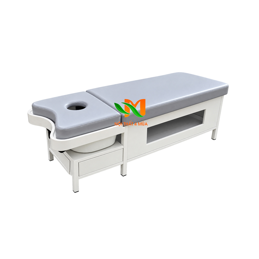 Giường gội đầu 2in1 bồn nhựa khung sắt - GGD20