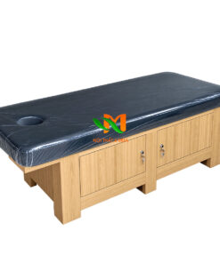 Giường massage cao cấp sắt ốp gỗ có hộc tủ