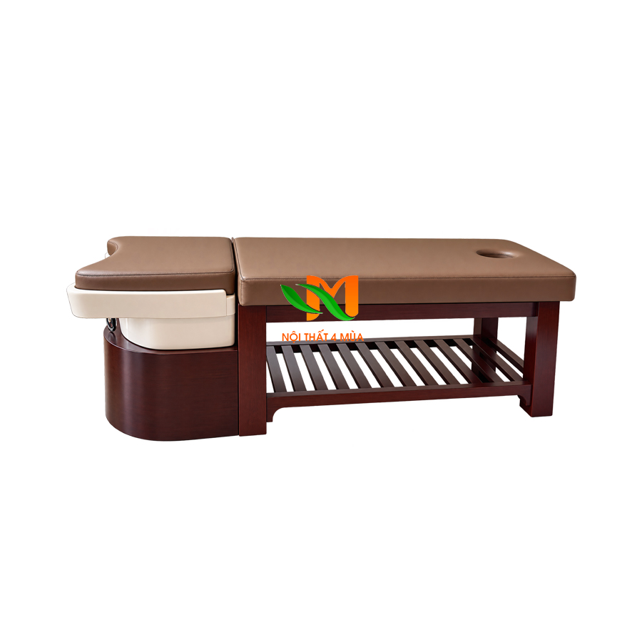 Giường gội đầu gỗ sồi cao cấp Giường gội đầu gỗ sồi cao cấp
